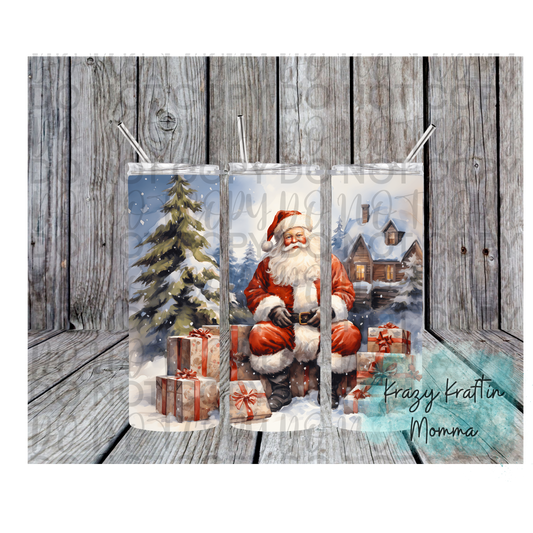 Watercolor Santa Tumbler