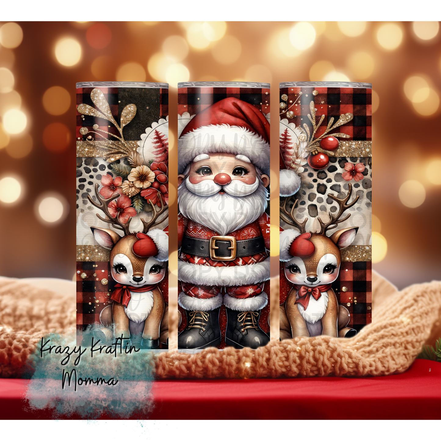 Santa with Reindeer Tumbler