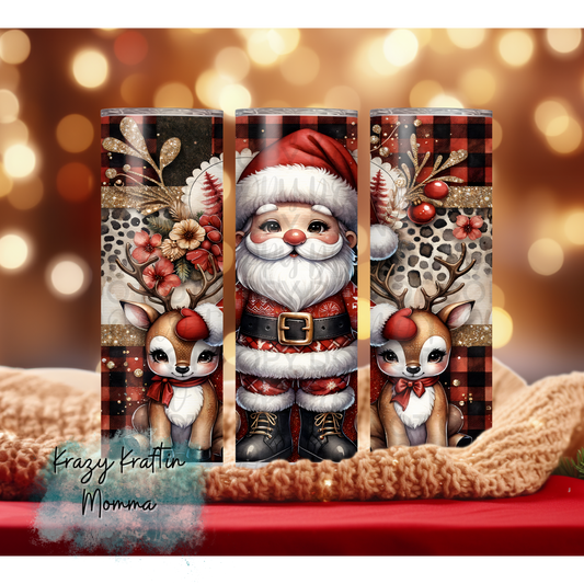 Santa with Reindeer Tumbler