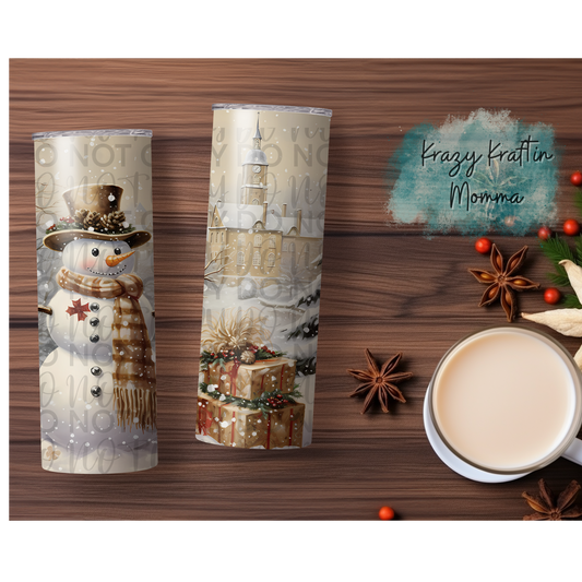 Vintage Snowman Tumbler