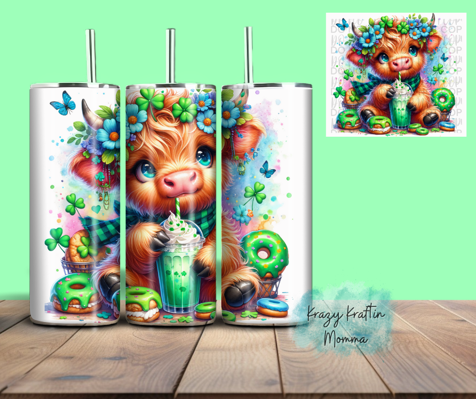 St. Patty's Highland Cow Tumbler