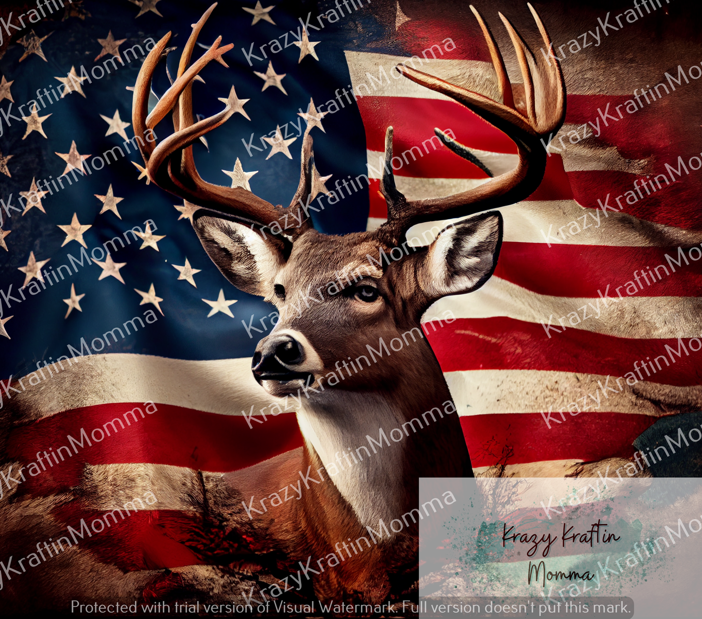 Deer with Flag Tumbler