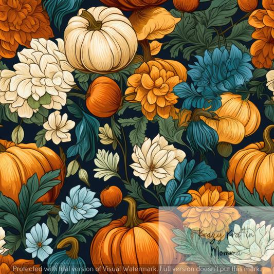 Autumn Floral Pumpkin Tumbler