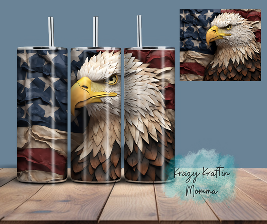 Bald Eagle American Flag Tumbler