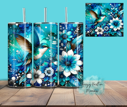 Blue Hummingbird Tumbler