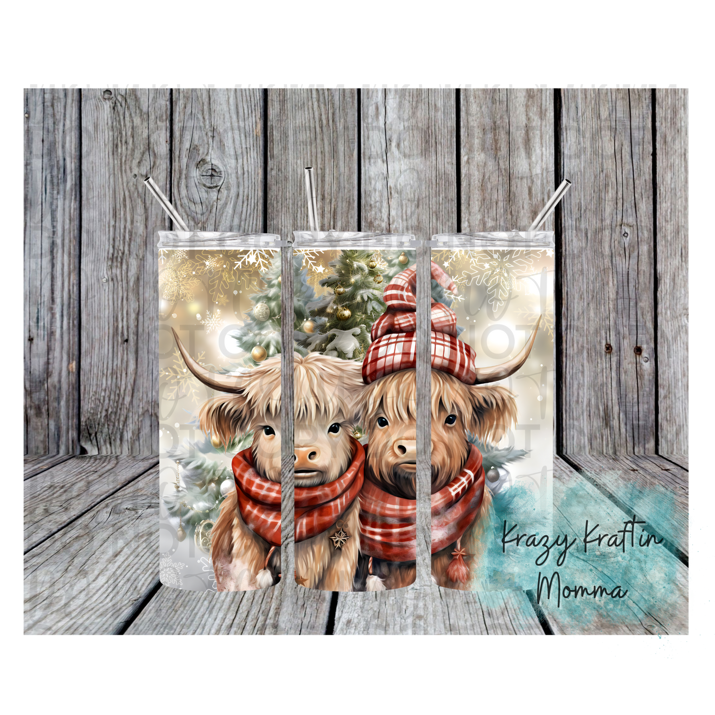 Christmas Highland Cows Tumbler