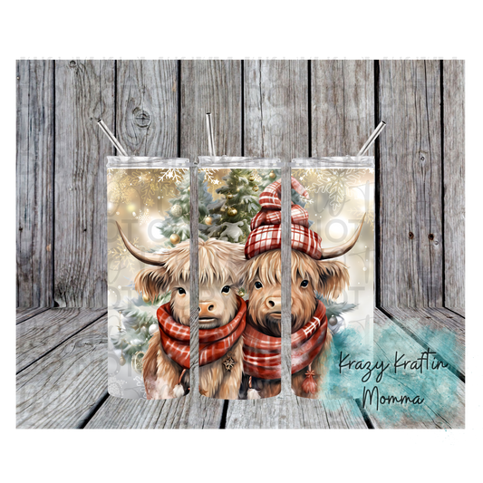 Christmas Highland Cows Tumbler