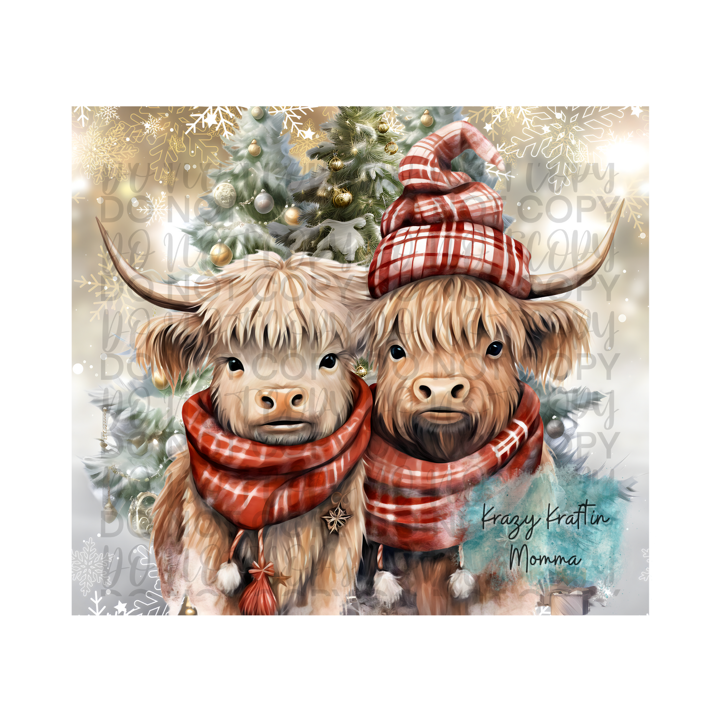 Christmas Highland Cows Tumbler