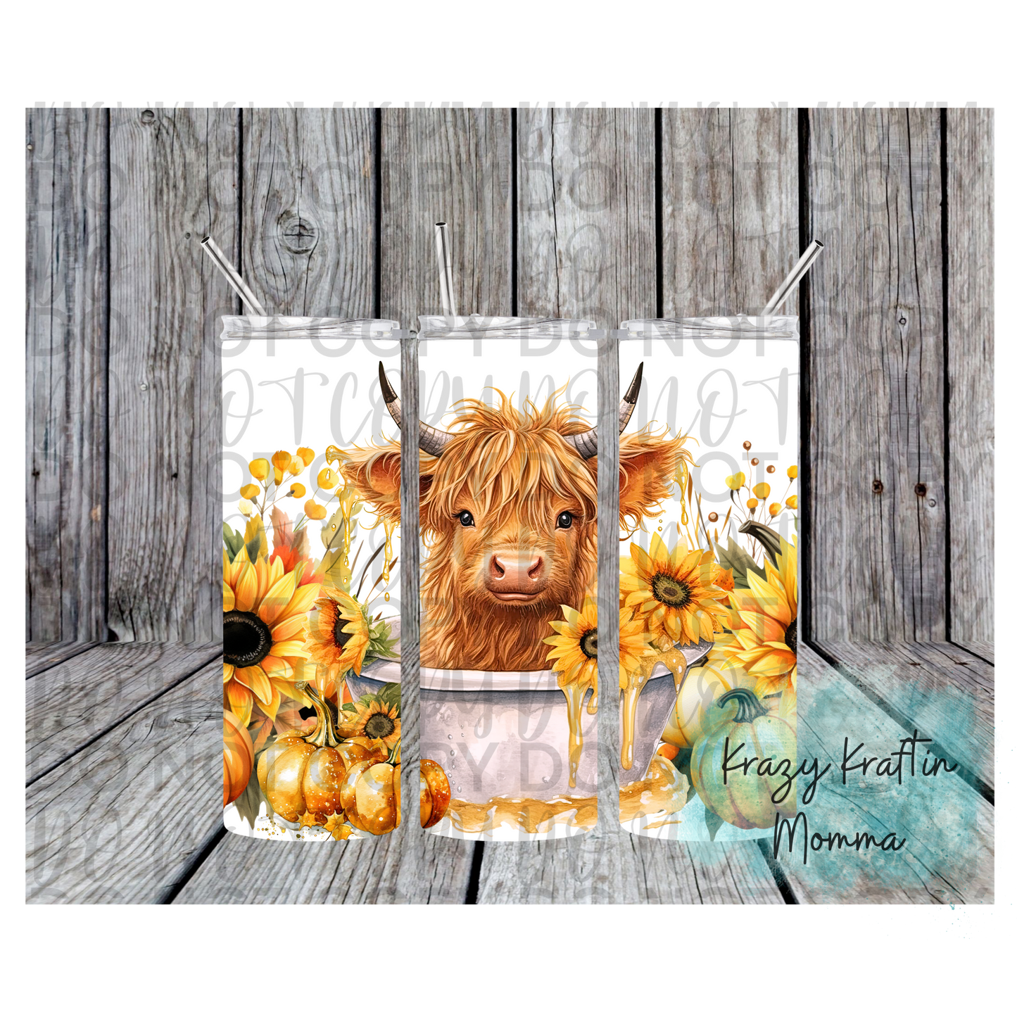 Cow in Tub with Sunflowers Tumbler