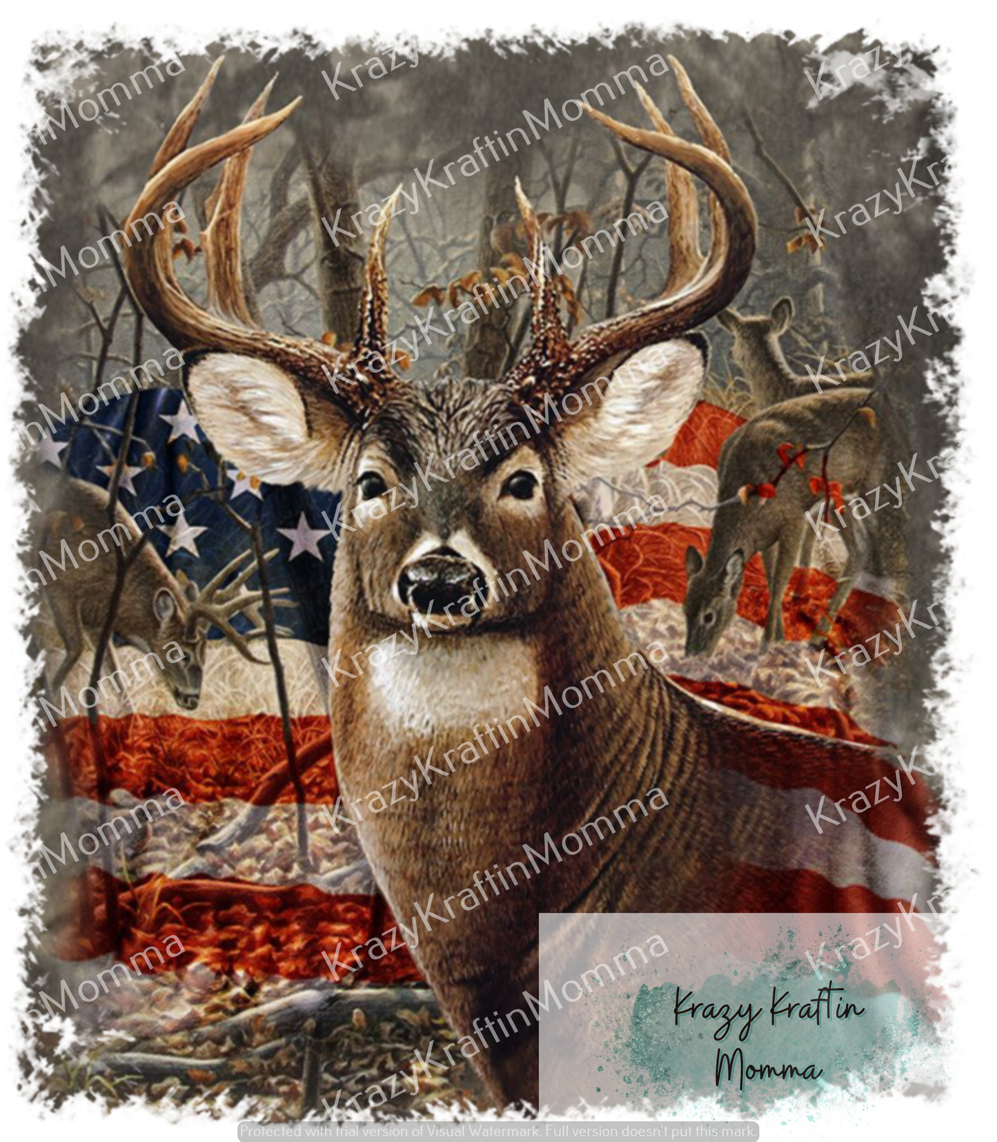 Deer with American Flag Tumbler