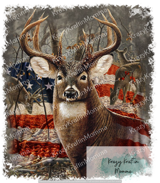 Deer with American Flag Tumbler