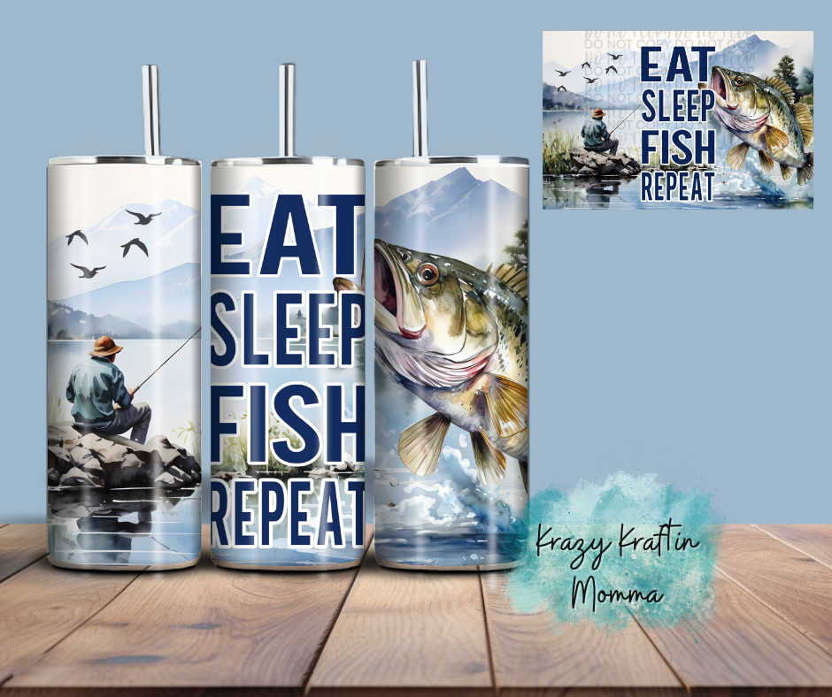 Eat Sleep Fish Repeat Tumbler