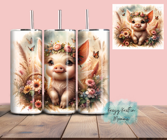 Fairy Garden Pig Tumbler