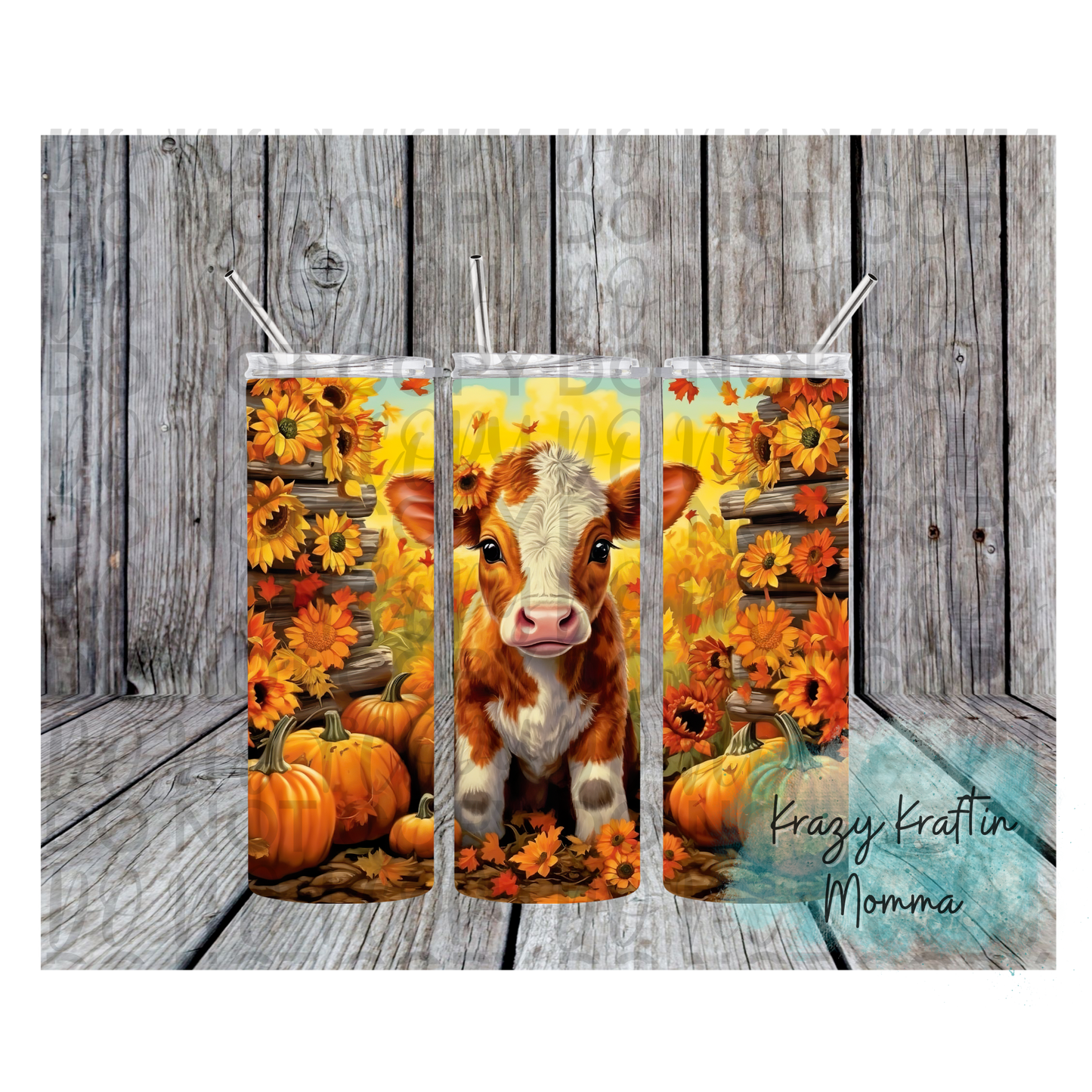 Fall Baby Cow Tumbler