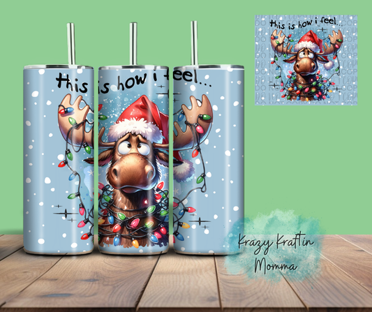 Funny Christmas Moose Tumbler