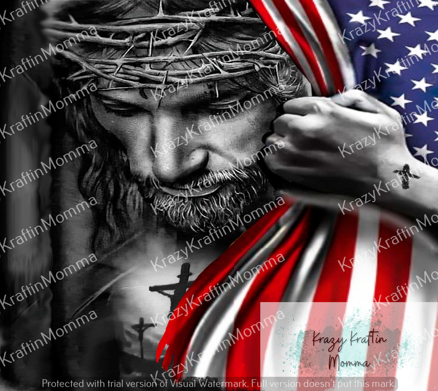 Jesus with Flag Tumbler