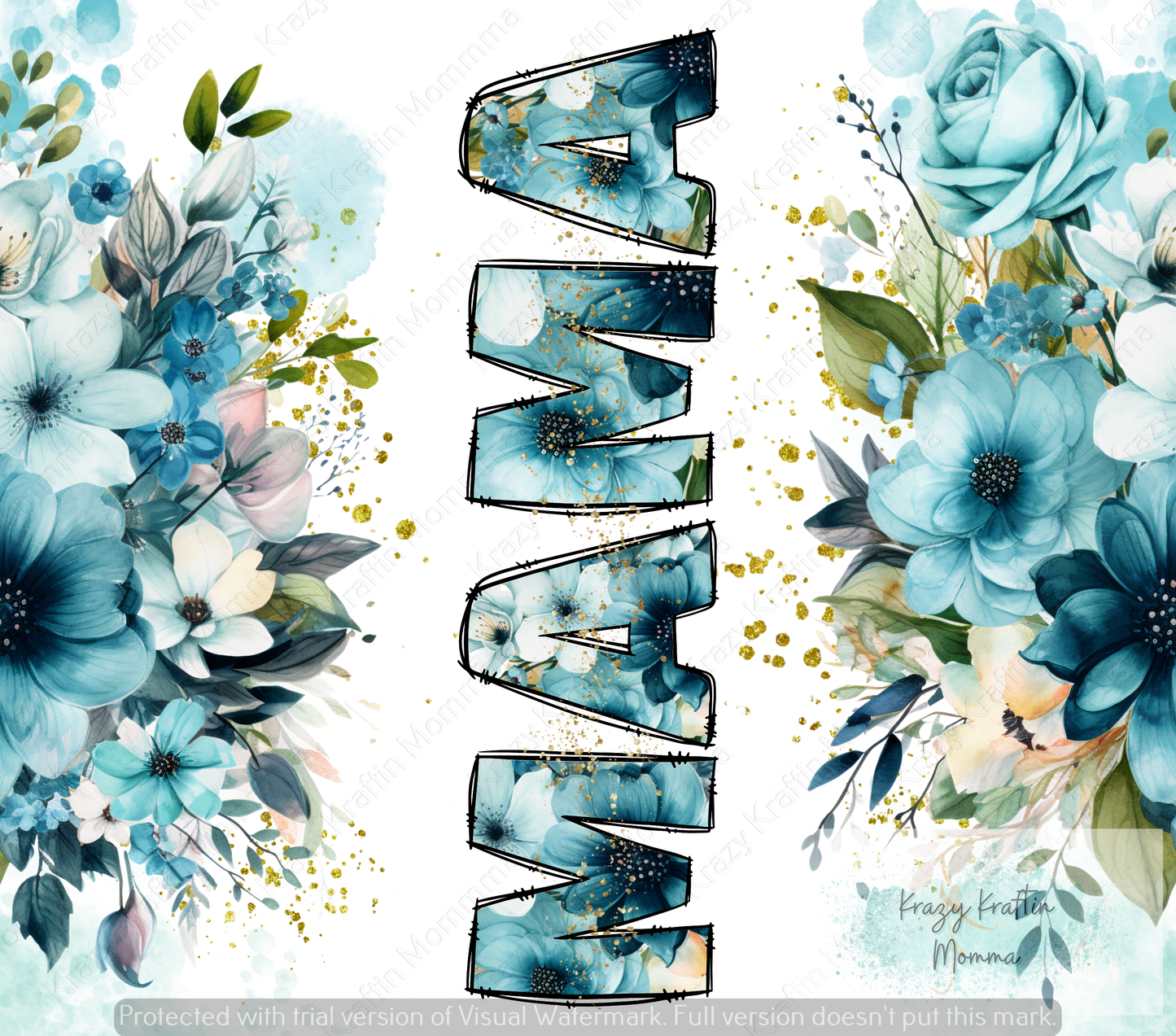 Mama Blue Floral Tumbler