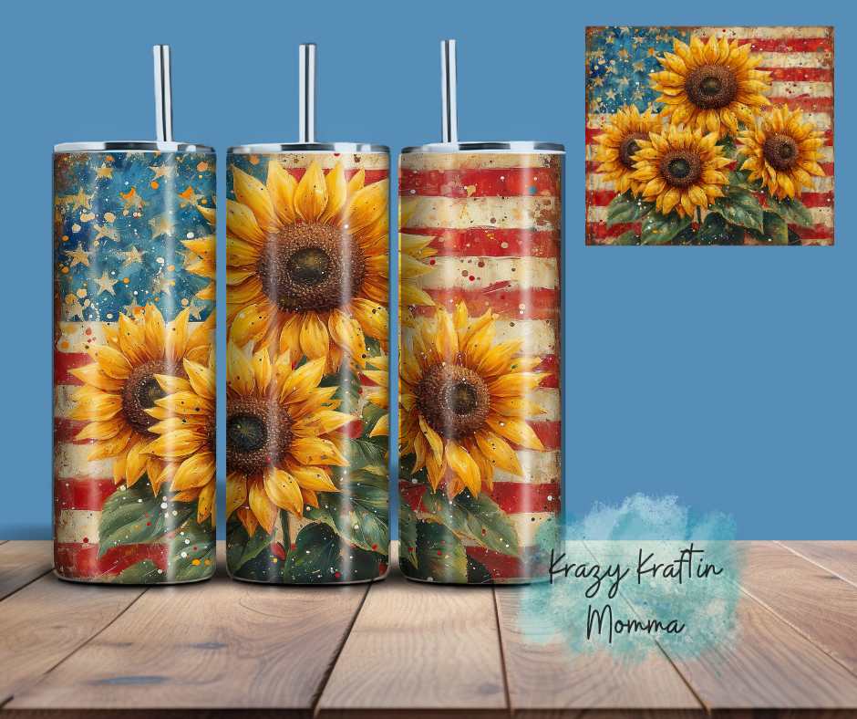 Rustic Sunflower Tumbler