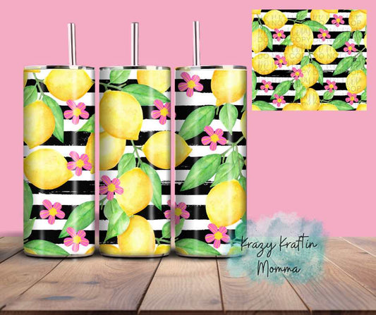 Lemon Striped Tumbler