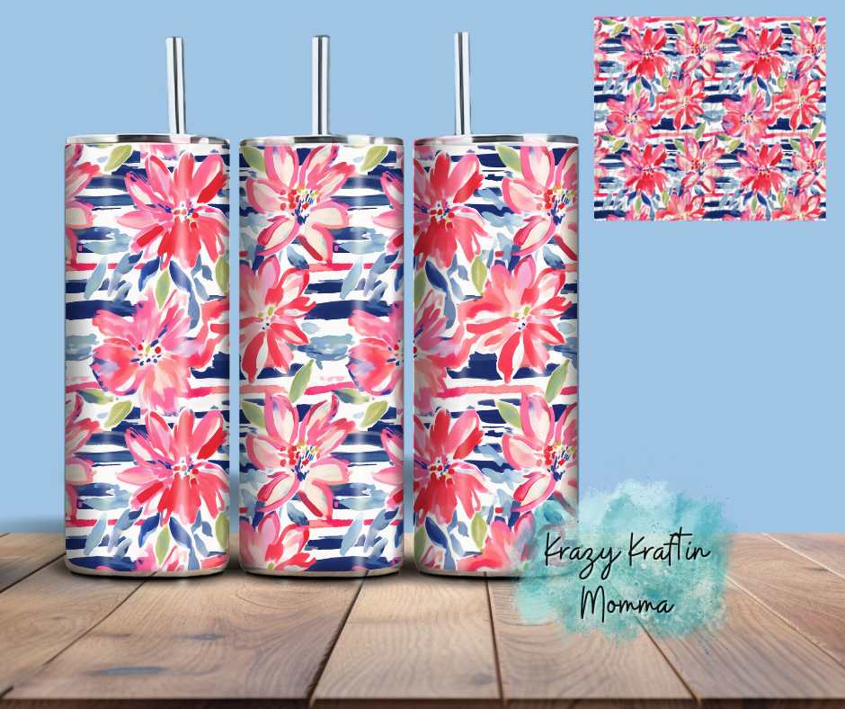 Fourth of July Watercolor Tumbler