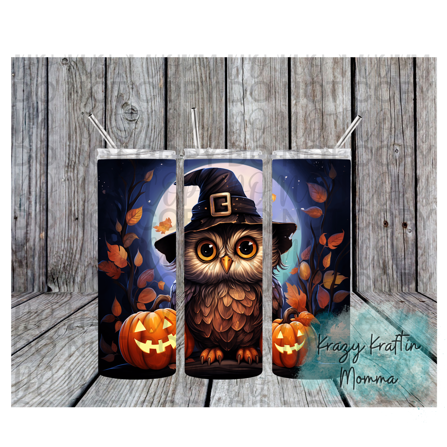 Owl in Witch Hat Tumbler