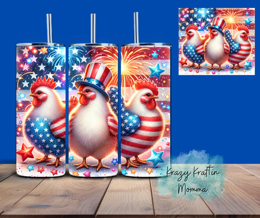 Patriotic Chickens Tumbler