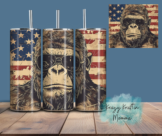 Patriotic Gorilla Tumbler