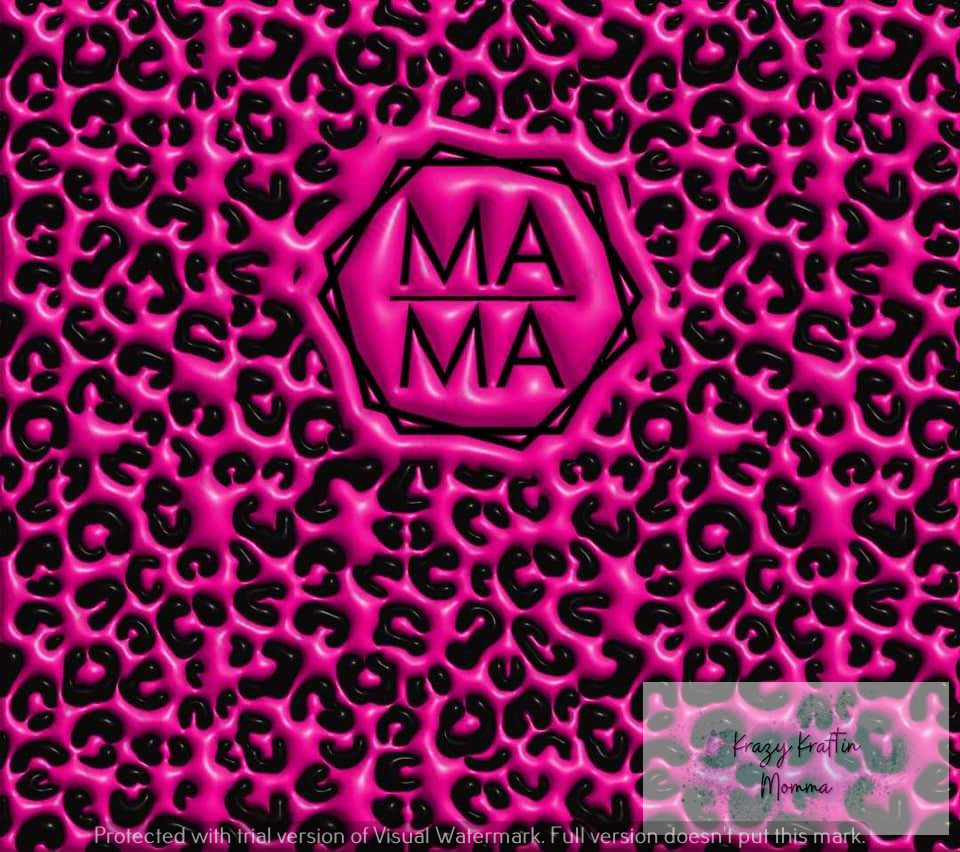 3d Puffy Pink  Leopard Mama Tumbler