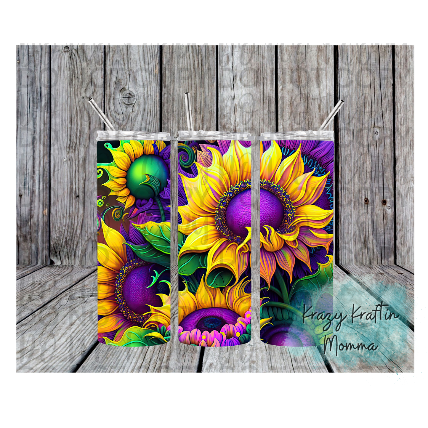 Purple Sunflowers Tumbler