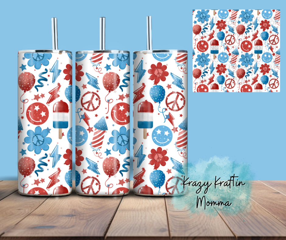 Retro Patriotic Tumbler