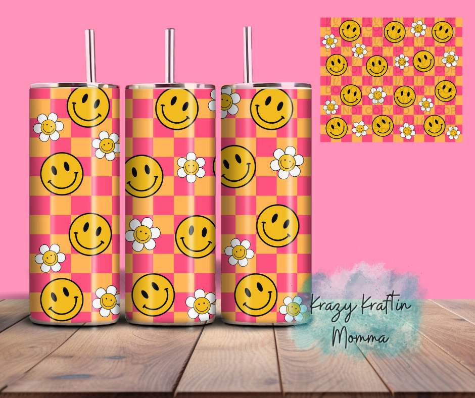 Retro Smiley Face Tumbler