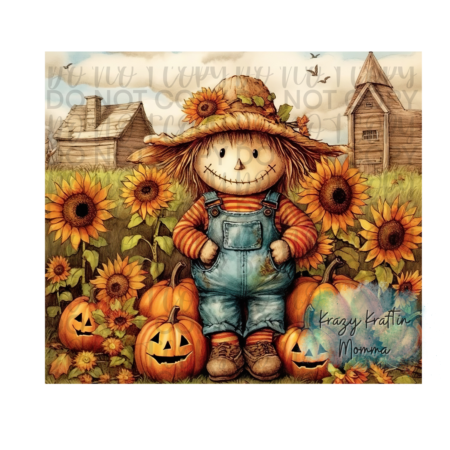 Fall Scarecrow Tumbler