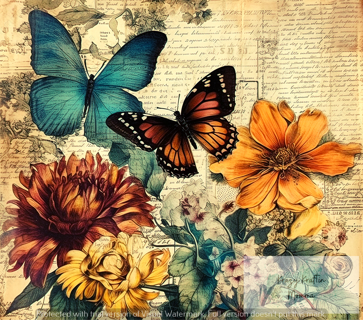 Vintage Butterfly Tumbler