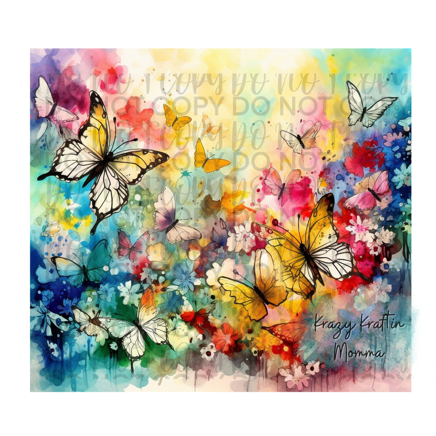 Watercolor Butterflies Tumbler