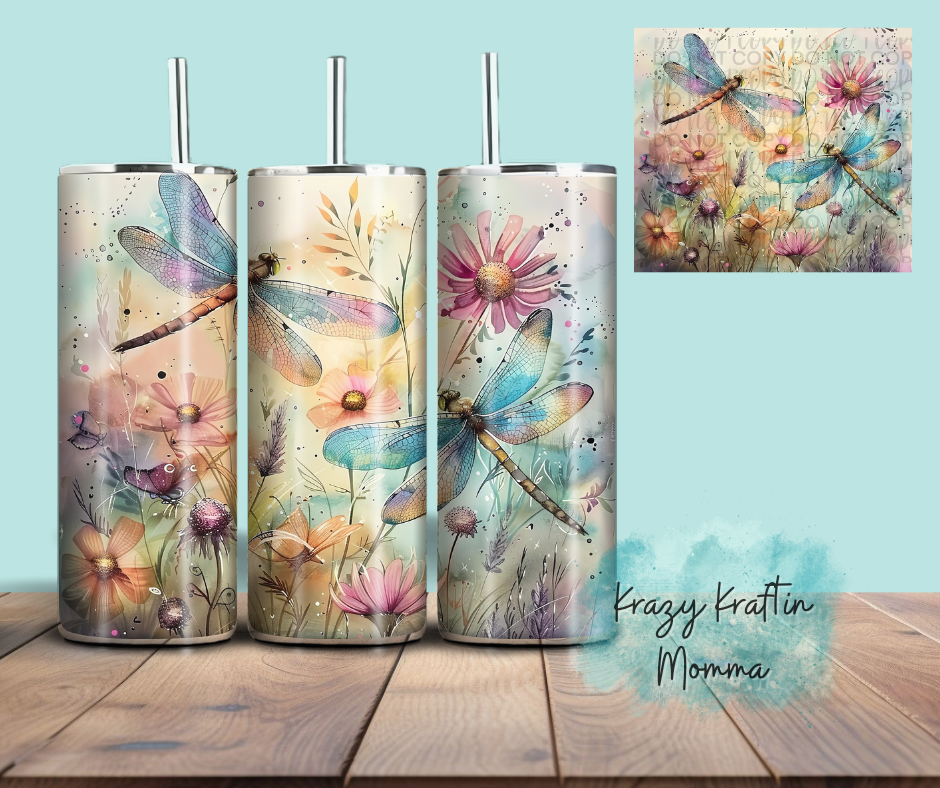 Watercolor Dragonfly Tumbler