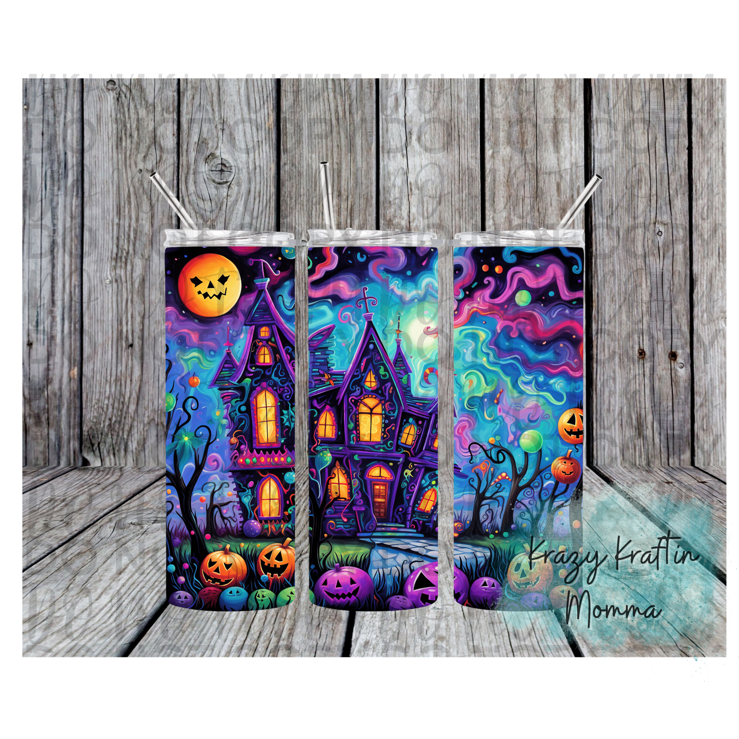 Whimsical Haunted House Tumbler