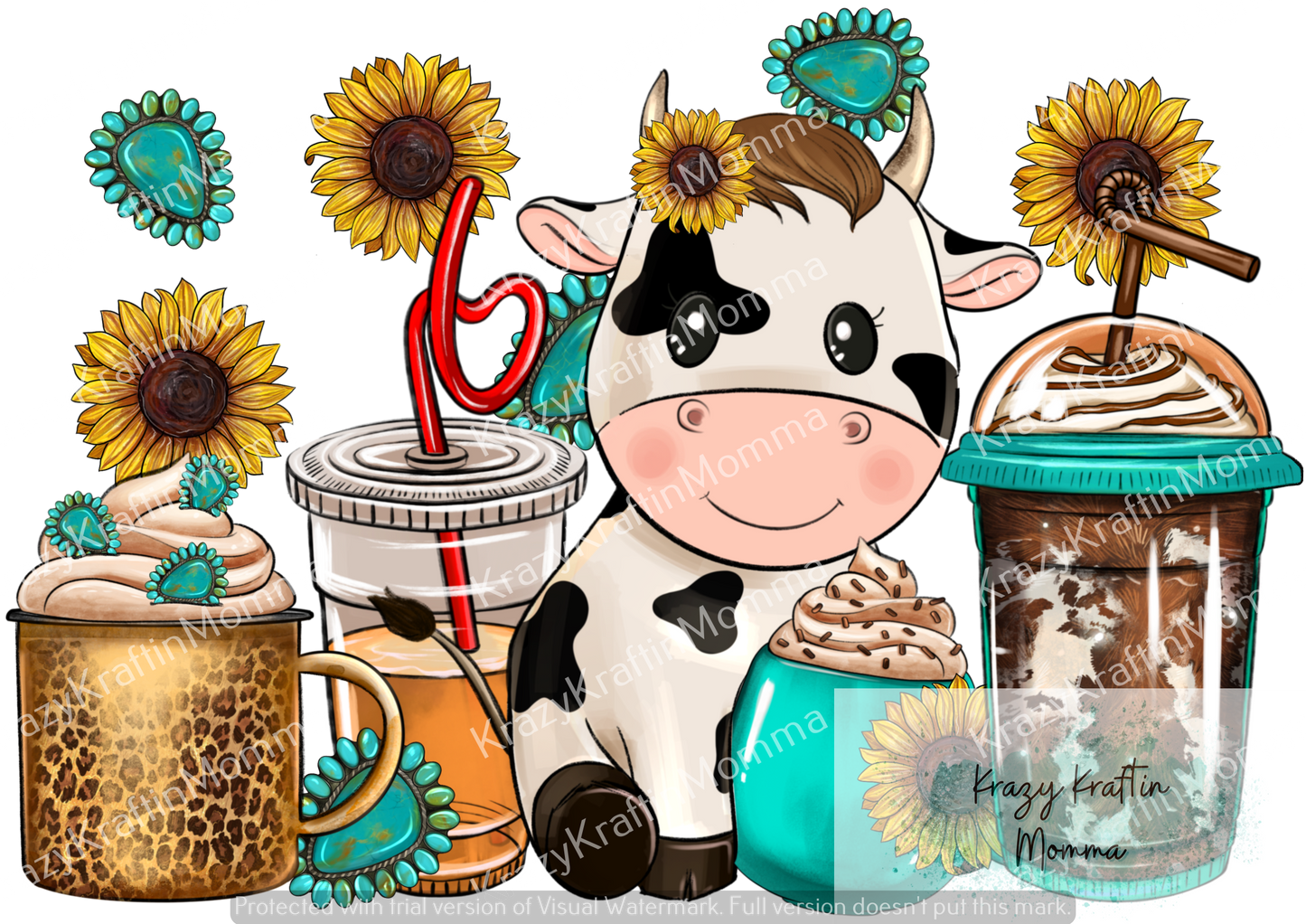 Cow Coffee Cups Tee