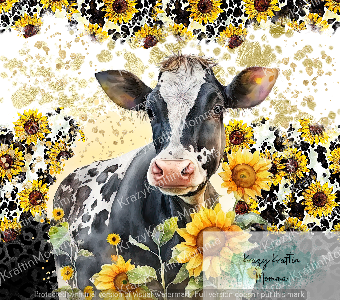 Cow with Sunflowers Tumbler