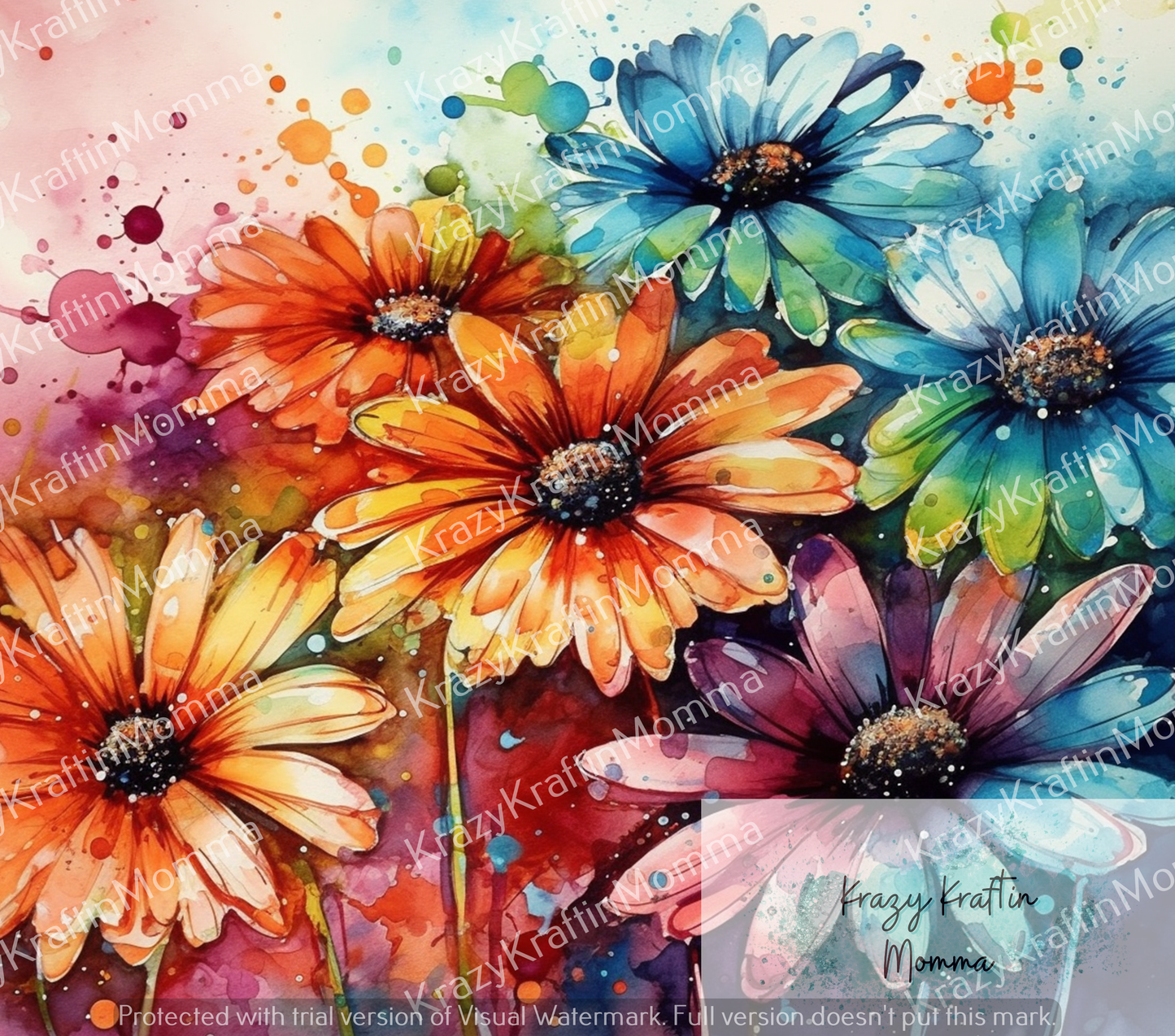 Watercolor Daisies Tumbler