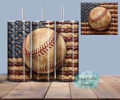 Distressed Baseball Flag Tumbler