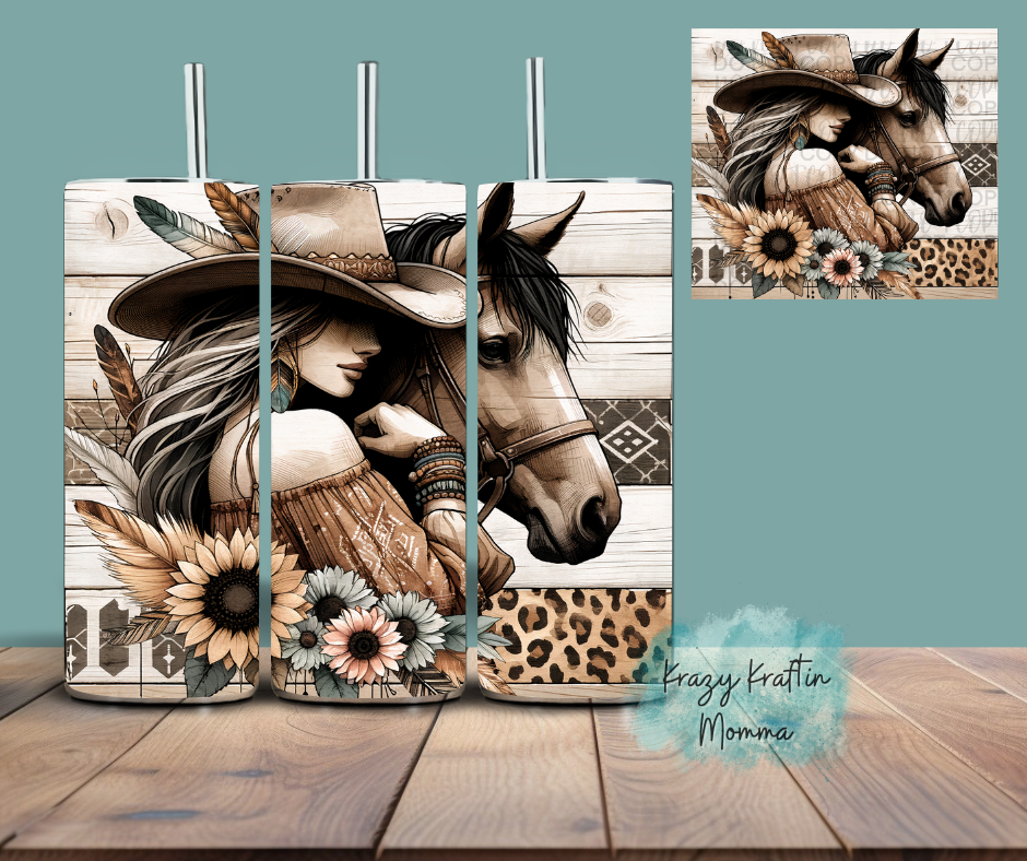 Rustic Horse Tumbler