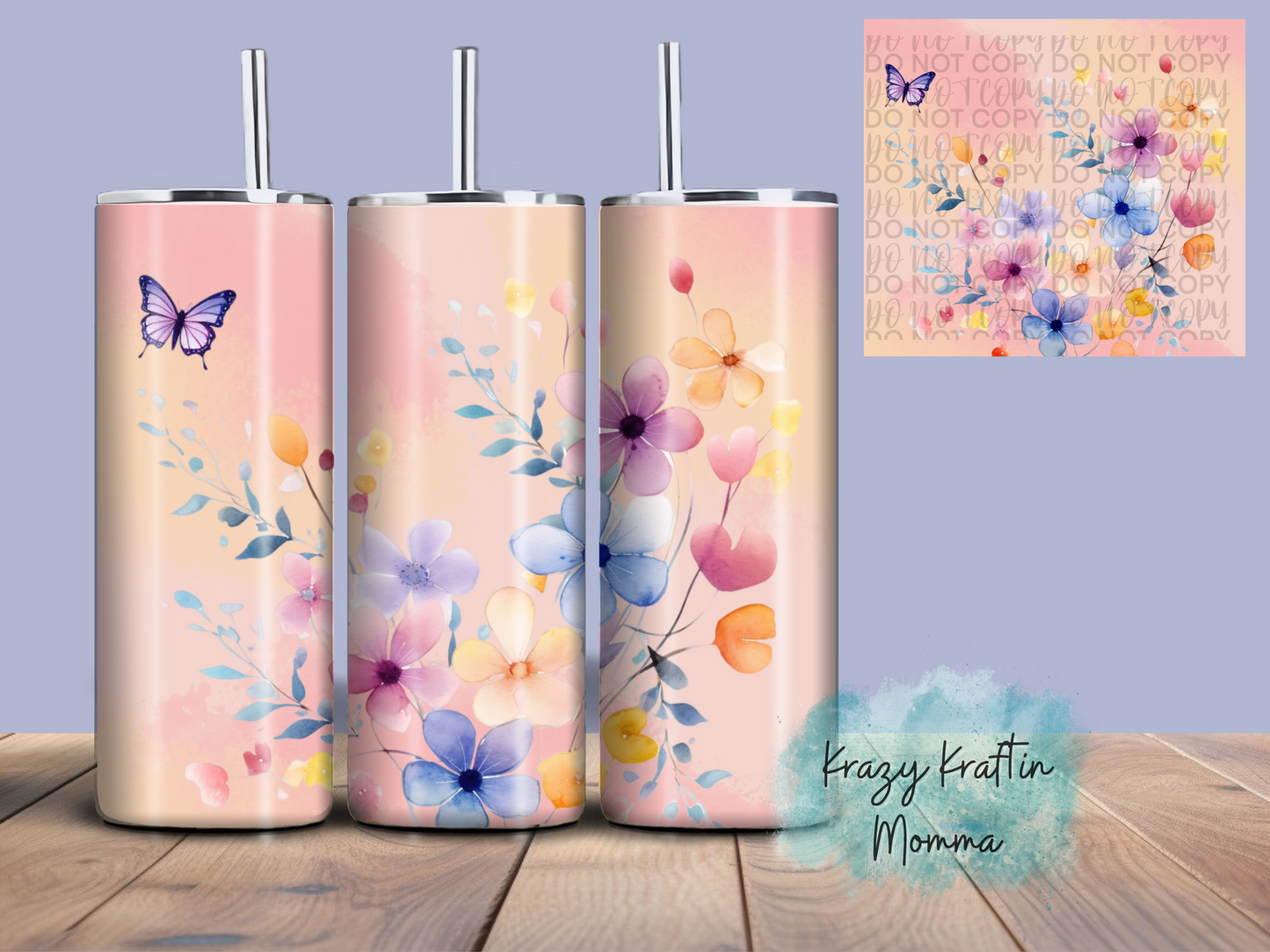 Pastel Floral Tumbler