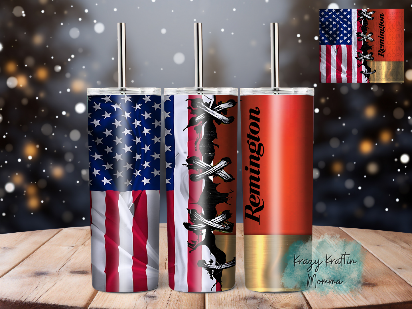 American Flag Shell Tumbler