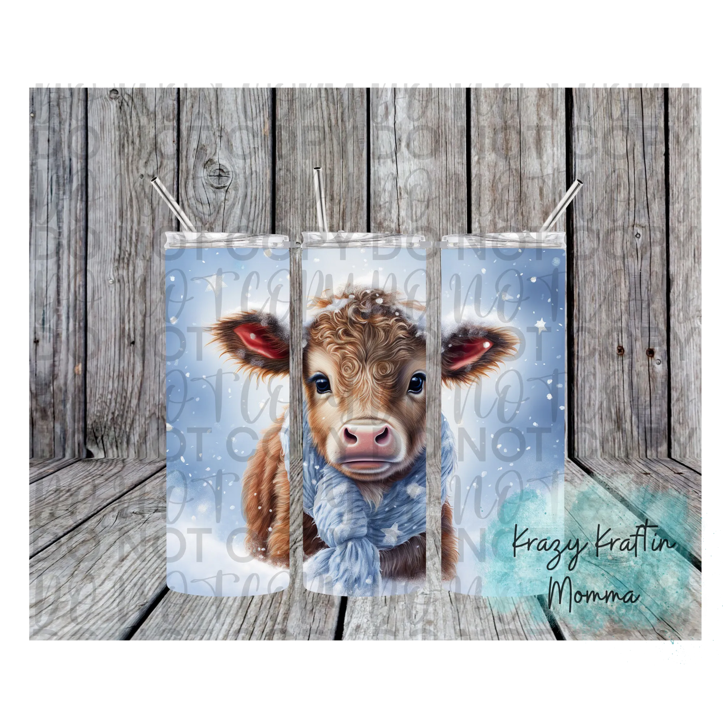 Snowflake Cow Tumbler