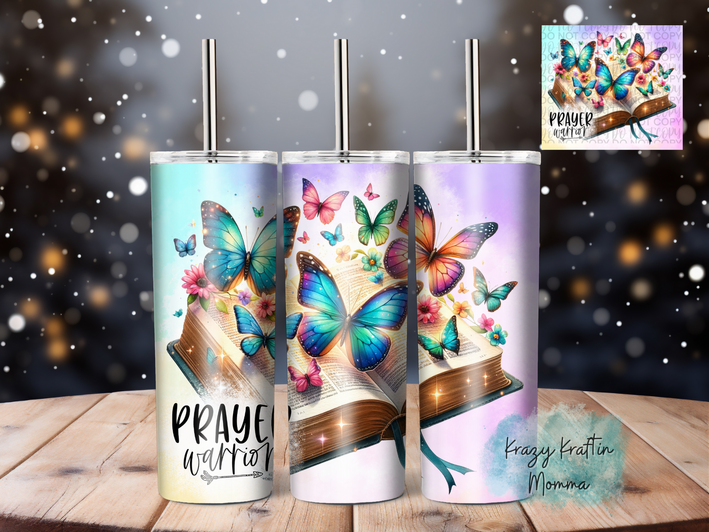 Butterfly Prayer Warrior Tumbler