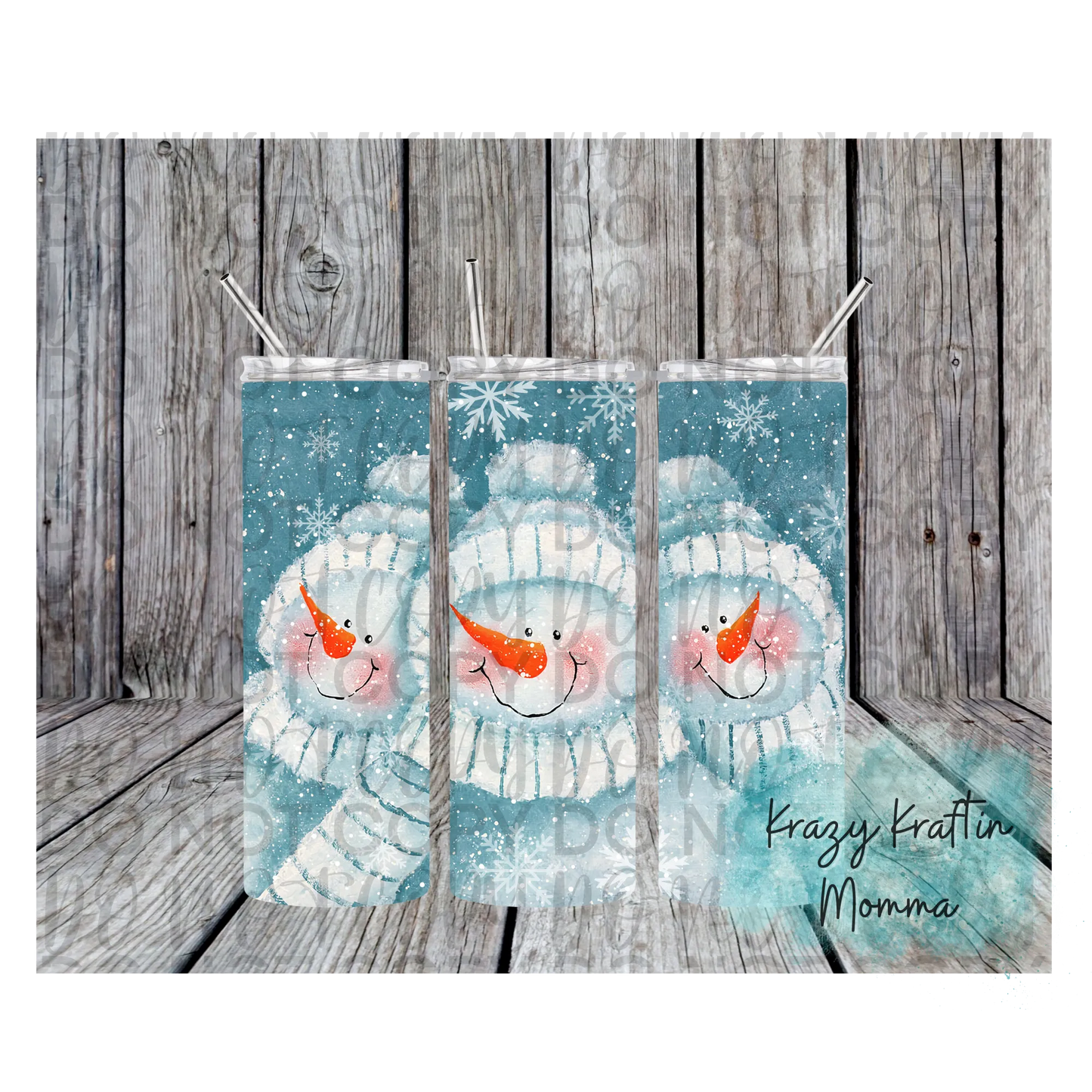 Three Snowmen Tumbler