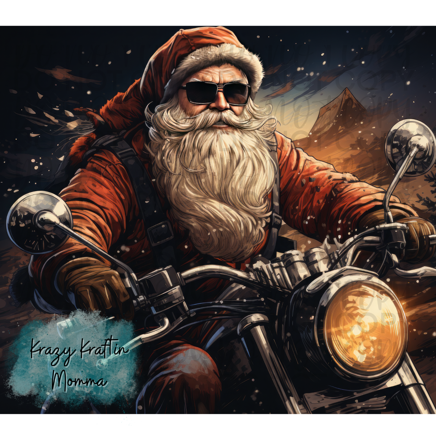 Biker Santa Tumbler