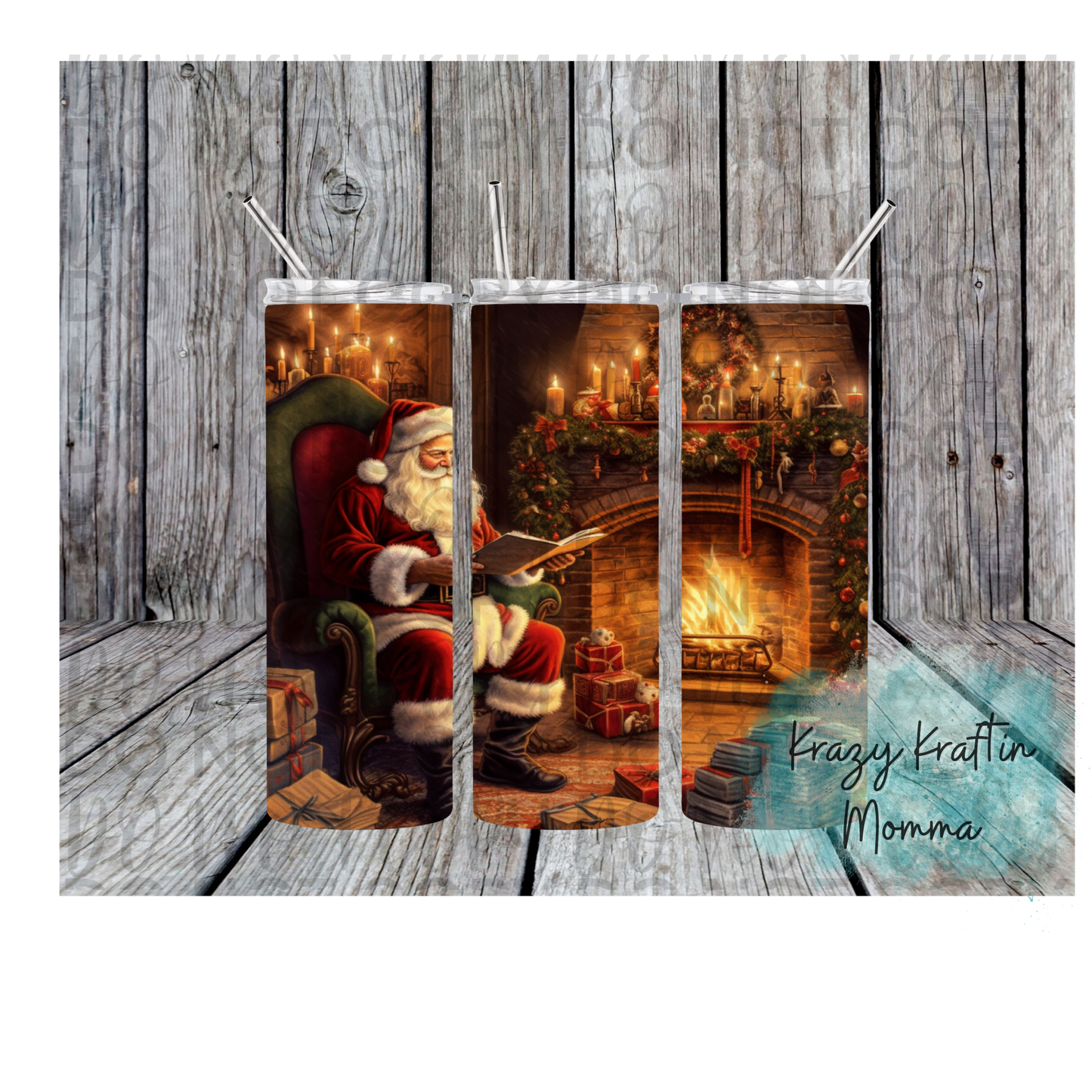 Santa with Fireplace Tumbler