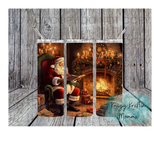 Santa with Fireplace Tumbler