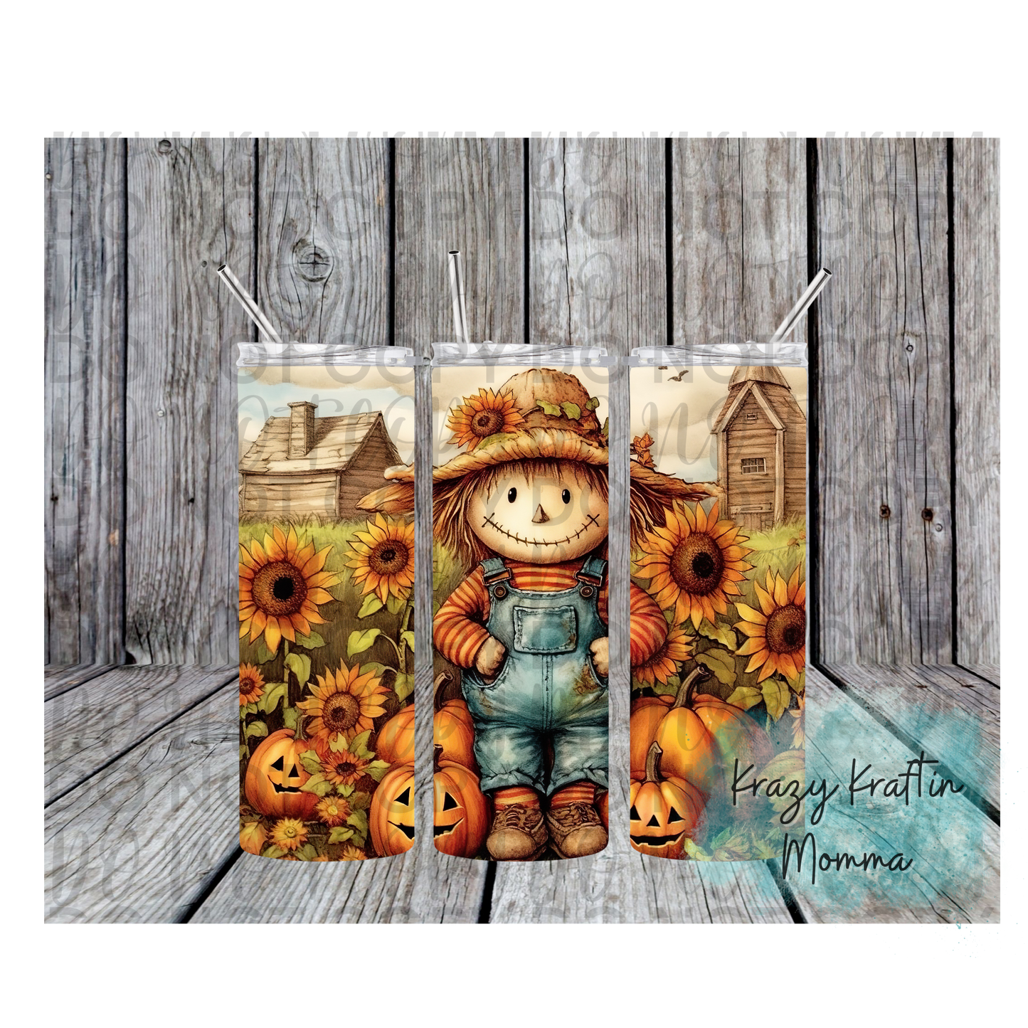 Fall Scarecrow Tumbler